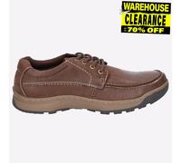 Hush Puppies Tucker Stringate Scarpe Mocassini In Pelle Con Memory Foam Marrone