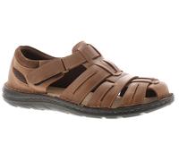 Hush Puppies Uomo Sandali Albert Pescatore Pelle Passeggio Touch Chiusura Tan U
