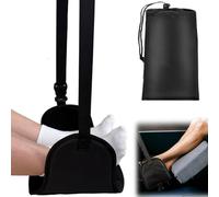 HUSHAX Poggiapiedi Per Aereo, Poggiapiedi Da Viaggio Con Schiuma a Memoria Di Forma, Nero, Tessuto Oxford, Con Spugna Di Memoria, Portatile Per Il Relax e Il Comfort Per i Voli Di Lunga Distanza