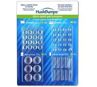 HushBumps HP104 - Paraurti in gel ultra silenzioso, confezione da 104 pezzi, contiene paraurti per armadi, porte, porte scorrevoli e cassetti. Basta staccare e attaccare, rotondo 11 mm, 30 mm x 6 mm,