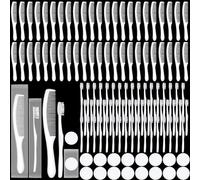 Hushee Set di 300 spazzolini da denti e pettini usa e getta compressi, confezionati singolarmente, pettini per capelli, da viaggio, in cotone, per il viso, asciugamano compresso per senzatetto, hotel,