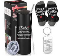 Hushee Tazza con scritta "Always Remember You Are Braver Than You Believe Best Brother Ever", con scritta "Thank You for Being My Brother", idea regalo per fratello, Natale, compleanno, 590 ml