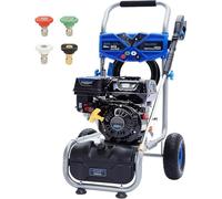 Hushlight Idropulitrice a gas, idropulitrice ad alta pressione da 3500 PSI 2,3 GPM con 4 tipi di ugelli a connessione rapida, tubo ad alta pressione da 25 m e contenitore per sapone da 3 l, per auto