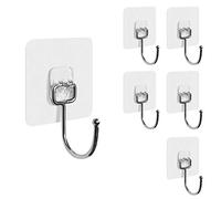 Hushtong Ganci adesivi resistenti da parete, 20 kg (massimo), ganci autoadesivi, resistenti e trasparenti, per cucina, casa e ufficio, confezione da 6