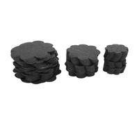 HUSHUI 150 cuscinetti per vasi di fiori, a forma di fiore, fondo per vasi, guarnizione per drenaggio, tappetini traspiranti permeabili all'acqua, 5 cm, 7,5 cm, 10 cm (nero)