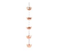 HUSHUI 1m Catena di Pioggia Sospesa Copper Elegante Catena di Catcher di Pioggia Resistente alle Intemperie per Il Tempio da Giardino da Cortile (A Forma di Fiori)