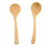 HUSHUI 2 Pezzi Mestringi del Cucchiaio in Legno per Cucinare Cucine in Legno Non Stick per per la Zuppa di Ciotola Mestoli per Mescolare