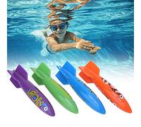 HUSHUI 4 Pezzi di Giocattoli Subacquei per Bambini per Giochi d'Acqua, Divertimento in Piscina in PVC Durevole per Bambini, Non Tossico e Sicuro (Quattro Colori Misti)