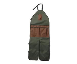 HUSHUI A Grembiule da Giardinaggio, Grembiule Lunghe Regolabili in Stoffa Oxford 600d con 6 Tasche, per il Lavoro per la Cura del Prato da Giardinaggio (Verde con tasche marroni)