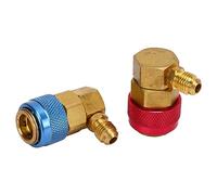 HUSHUI Adattatore Connettore Rapido CA Convertitore di Fluoruro Collettore Durevole da 2 Pezzi per di Climatizzazione per Auto R134a Ottone