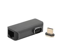 HUSHUI Adattatore da RJ45 a Tipo C, Adattatore Magnetico da USB C a RJ45 in Lega di Alluminio a 24 Pin Placcato Oro, con Forte Magnete, per Laptop Tablet Smartphone TV