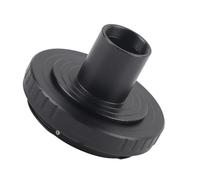 HUSHUI Anello Adattatore per Oculare per Microscopio in Metallo, Design Resistente con Attacco a T da 23,2 Mm, Perfetto per L'imaging di Fotocamere, Lega di Alluminio Nera - 1 Pezzo