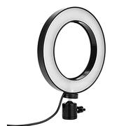 HUSHUI Anello Luminoso a LED Regolabile da 6 Pollici per Fotografia e Trucco Luce Soffusa con Interfaccia USB per Podcaster e YouTuber