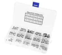 HUSHUI Assortimento di Rivetti a Testa Tonda in Acciaio Inossidabile da 250 Pezzi Set di Rivetti Solidi con Gambo Zigrinato Durevole per Vari Progetti