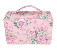 HUSHUI Astuccio Portapenne Portatile con Cerniera Multistrato Stampato Rosa per Studenti 252 Slot Dimensioni 20,5x28,5 Cm (rosa di fondazione)