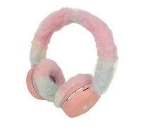 HUSHUI Auricolare Bluetooth Cuffie Antirumore Calde in Peluche per Cartoni Animati Cuffie Wireless Bassi Profondi per Viaggi e Uso Quotidiano dei Bambini (Rosa)