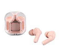 HUSHUI Auricolari Bluetooth Wireless con Riduzione del Rumore e Display Digitale Ricaricabili per gli Amanti della musica. Vestibilità Comoda (Rosea)