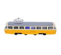 HUSHUI Auto Giocattolo di Simulazione 1:90 per Bambini con Funzioni Sonore e Luminose Ideale Come Regalo e Decorazione Auto in Lega con Retromarcia in più Colori (tram classico giallo)