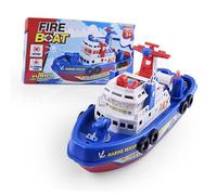 HUSHUI Barca Giocattolo Elettrica per Bambini con Luce Musicale e Spruzzo D'acqua per la Protezione Antincendio Marina, Plastica Non Tossica, Dimensioni 9,1 X 4,3 X 3,1 Pollici
