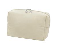 HUSHUI Borsa per Trucchi Portatile Custodia per Cosmetici Compatta e Organizzata per Viaggi D'affari da Donna - Nylon 18x8x14,5 Cm (Bianco Albicocca Latte)
