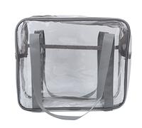 HUSHUI Borsa per Trucchi Trasparente, Borsa per Cosmetici in PVC Trasparente di Grande capacità con Chiusura a Cerniera, per Riporre gli Articoli Toeletta Viaggio, Palestra, Casa (Grigio)