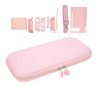 HUSHUI Borsa Protettiva per Console di Gioco Portatile con Spazio per , Accessori Durevoli e Resistenti Ai Graffi, Include Protezione per lo Schermo in Vetro Temperato (Rosa)