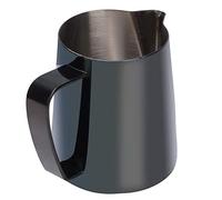 HUSHUI Brocca da caffè con Tazza con Schiuma Durevole in Acciaio Inossidabile da 350 Ml per L'arte del Latte a Casa o Al Bar (Nera)
