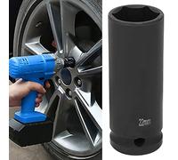 HUSHUI Bussola a Impatto Profondo con Attacco da 1/2 Pollice 21/22/24 Mm, Acciaio Resistente, Design a 6 Punti per Riparazioni Meccaniche, Durevole e Resistente Alla Ruggine (Si alzò)