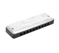 HUSHUI C Key Blues Armonica piccolo organo orale portatile per principianti e professionisti, copertura in acciaio inox, 10 fori (nero)