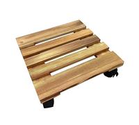 HUSHUI Carrello per Piante con Ruote Bloccabili, Supporto Mobile per Piante Rotolanti per Carichi Pesanti, Carrello per Vasi per Piante in Legno per Giardino Domestico Interno Ed