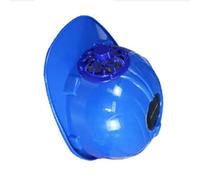 HUSHUI Casco di Sicurezza con Ventola con Ventola di Raffreddamento Ad Energia Solare per Cantieri Edili e Lavori All'aperto 29 X 23 X 15 Cm (Blu)