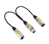HUSHUI Cavo Sdoppiatore XLR da 30 Cm Adattatore Durevole in Lega di Zinco per Microfono e Mixer (#2)