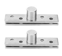 HUSHUI Cerniera a Perno Girevole 360 Gradi, 2 Pezzi, Cerniera per Porta Girevole in Acciaio Inossidabile 75 Mm, con Design a Foro per Vite Svasato, per Porta Girevole (asse centrale)