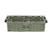 HUSHUI Cesto di Stoccaggio della Corda di Carta, Cestino per Topper per Vasca Decorativo in Tessuto Tessuto a Mano per Bagni, Soggiorno (Verde)
