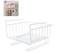 HUSHUI Cesto portaoggetti sotto mensola, mensola portaoggetti sotto armadio pensile, organizer per cesto in metallo sotto supporto per scaffale da scrivania per armadio da cucina