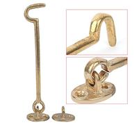 HUSHUI Chiusure per Finestre, Gancio di Sicurezza in Ottone per Porte e Finestre, con Design Antiruggine, Adatto per la Fabbrica di Supermercati per Uffici Domestici (Colore ottone)