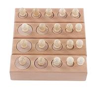 HUSHUI Cilindri con Pomello Giocattolo Educativo con Presa per Cilindro per L'apprendimento della Prima Infanzia in Legno di Faggio 6,3x5,9x1,4 Pollici
