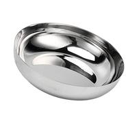 HUSHUI Ciotola in Acciaio Inossidabile 304 Dal Design Elegante per Servire Piatti, Perfetta per Uso Domestico e Al Ristorante, 6,5 X 9,4 Pollici, Facile da Pulire