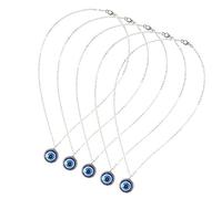 HUSHUI Collana Turca con Occhi Blu, Ciondolo Portafortuna, Accessori per Gioielli per Amici e Regali per la Famiglia, Realizzata in Lega e Smalto Colorato, 5 Pezzi