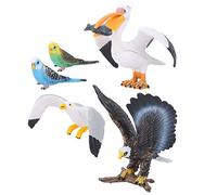 HUSHUI Collezione di Modelli di Figurine Educative di Uccelli, Giocattoli Colorati in Plastica Dipinti a Mano per Bambini, Confezione da 5 per L'apprendimento Creativo e le attività Familiari (Set