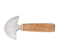 HUSHUI Coltello da Taglio per Pelle, Finitura a Specchio Semicircolare per un Facile Scorrimento su Pelle Spessa, con Manico in Legno, per Taglio della, Rifinitura, Incisione