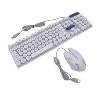 HUSHUI Combinazione Tastiera e Mouse USB per Macchina da Scrivere retrò Punk Retroilluminato 1600 DPI per Giochi e Lavoro Design Elegante (#1)