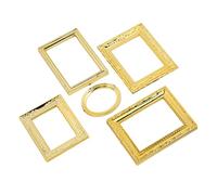 HUSHUI Cornice per Specchio per Casa delle Bambole 1:12 Accessori Decorativi in miniatura Vintage per la Camera delle Ragazze delle Case delle Bambole 5 Pezzi