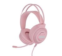 HUSHUI Cuffie da Gioco H46 RGB Cuffie Stereo Leggere con Surround Virtuale 7.1 per Connessione USB dei Giocatori (Rosa)