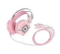 HUSHUI Cuffie da Gioco H9 Rosa Riduzione del Rumore Regolabile 7.1 Surround Virtuale per PC da Gioco E Sports Design Colorato RGB