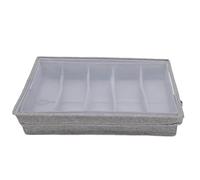 HUSHUI Custodia da Posate, Scatola di Archiviazione per Utensili da Posate con Divisori, 5 Compartimenti Porta di Argenteria Portatile per
