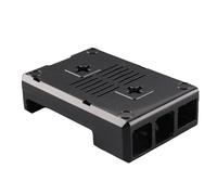 HUSHUI Custodia Protettiva RPi Guscio in ABS Durevole per RPi 3B/3B+ con Opzione Ventola di Raffreddamento e Montaggio a Parete, 1 unità (Nera)