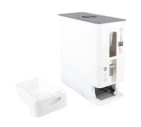 HUSHUI Dispenser automatico di riso da 6 kg con design trasparente, facile misurazione per uso domestico, scatola in plastica per conservare cereali, 35 x 34 x 15 cm (bianco)