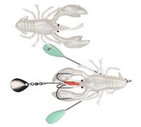 HUSHUI Esca Realistica a Forma di Gambero in PVC per Accessori per la Pesca D' Durevole e Riutilizzabile 9,4 Cm 1 unità (Argento)