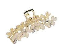 HUSHUI Fermagli per Capelli Morsetti per Capelli in Lega Resistente Antiscivolo per Doccia Accessori Moda per Donne e Ragazze 8,5 X 2 X 2,5 Cm (Modello perla trasparente)